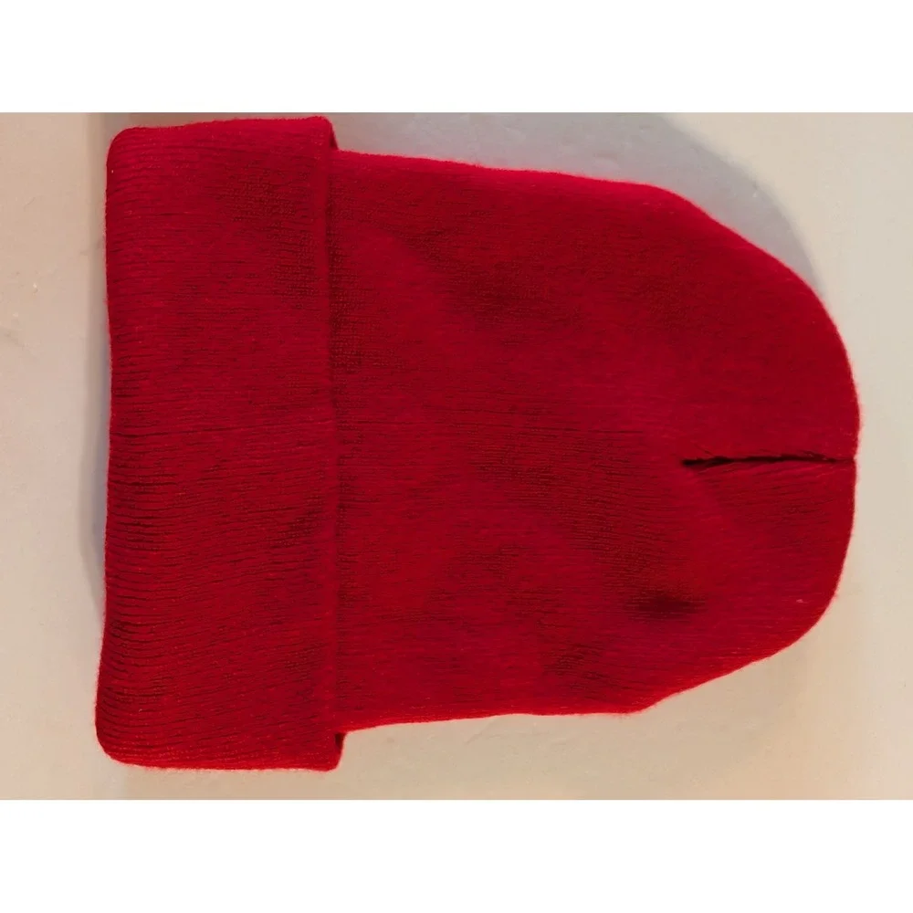 Baby Girl Gothic Embroidered Knit Beanie Red Y2K Streetwear Hat OS